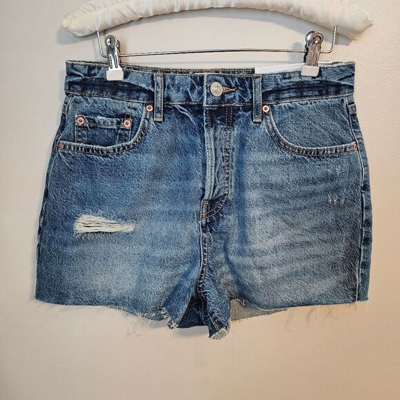 BDG Denim Shorts Jeans Summer Cutoff Distressed Casual Medium Wash Neutral - Picture 1 of 9